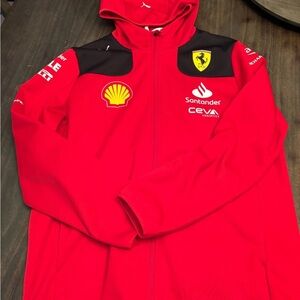 Ferrari F1 Puma Red Performance Jacket with Black Accents